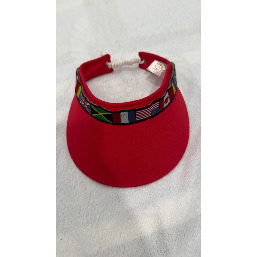Visor Versa Red Cotton‎ Sun Visor International Flags Interchangeable Band